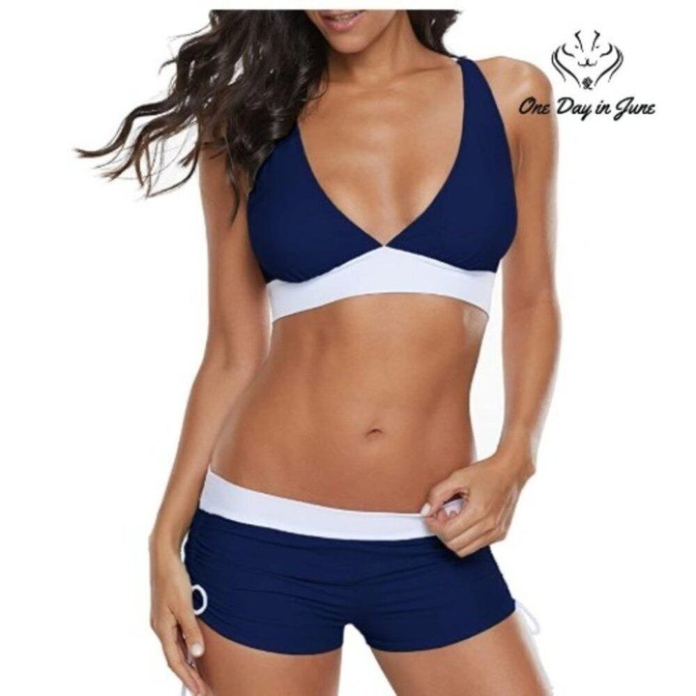 Zando V Neck Criss-Cross Push Up Bikini Size L